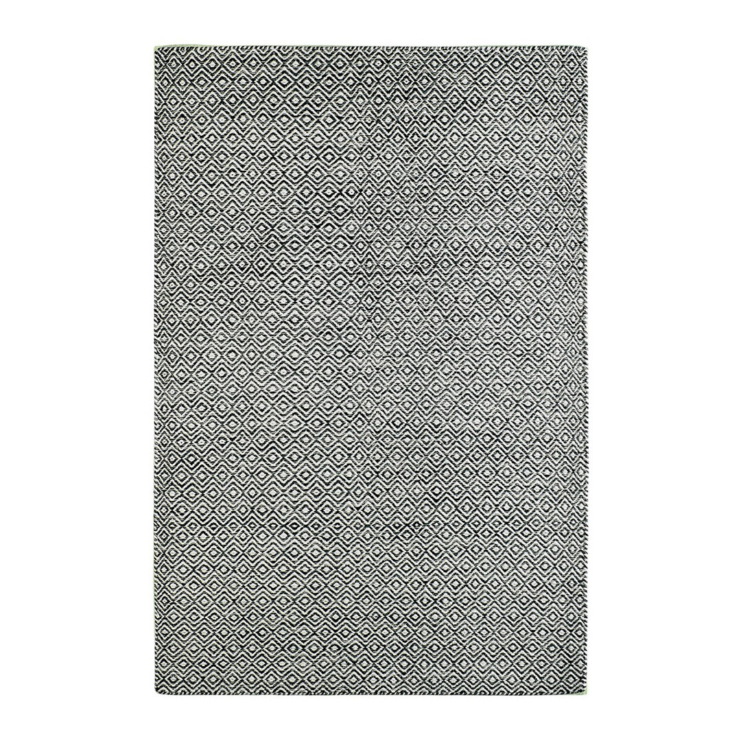 Tapis géométrique scandinave en laine graphite 200x290