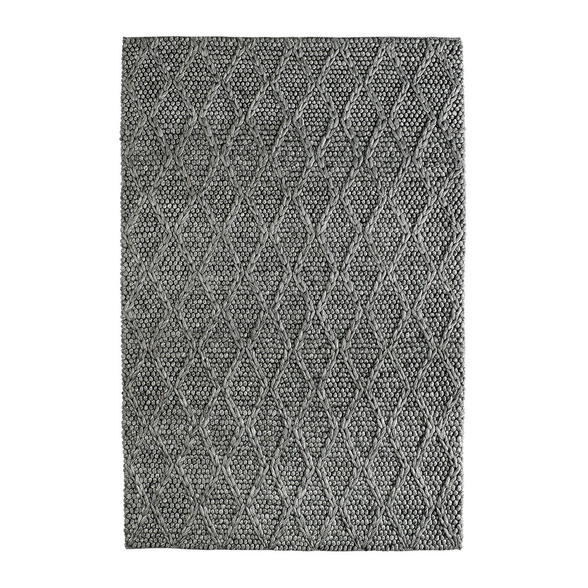 Tapis géométrique scandinave en laine graphite 200x290