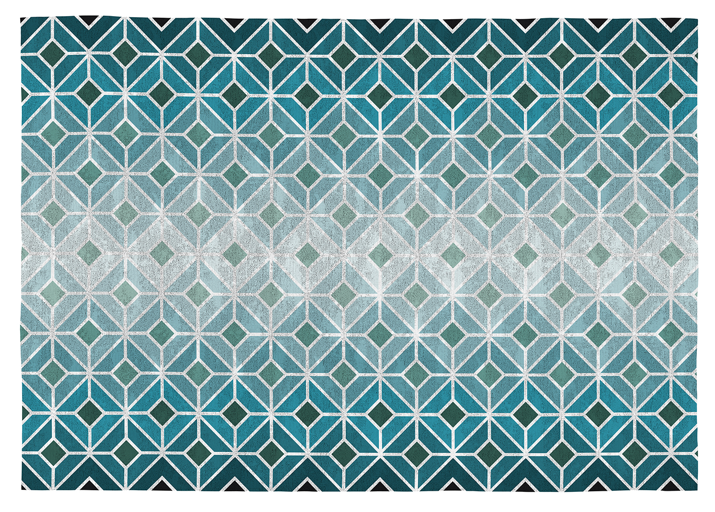 Tapis décoratif en coton en impression digital bleu160x230 cm