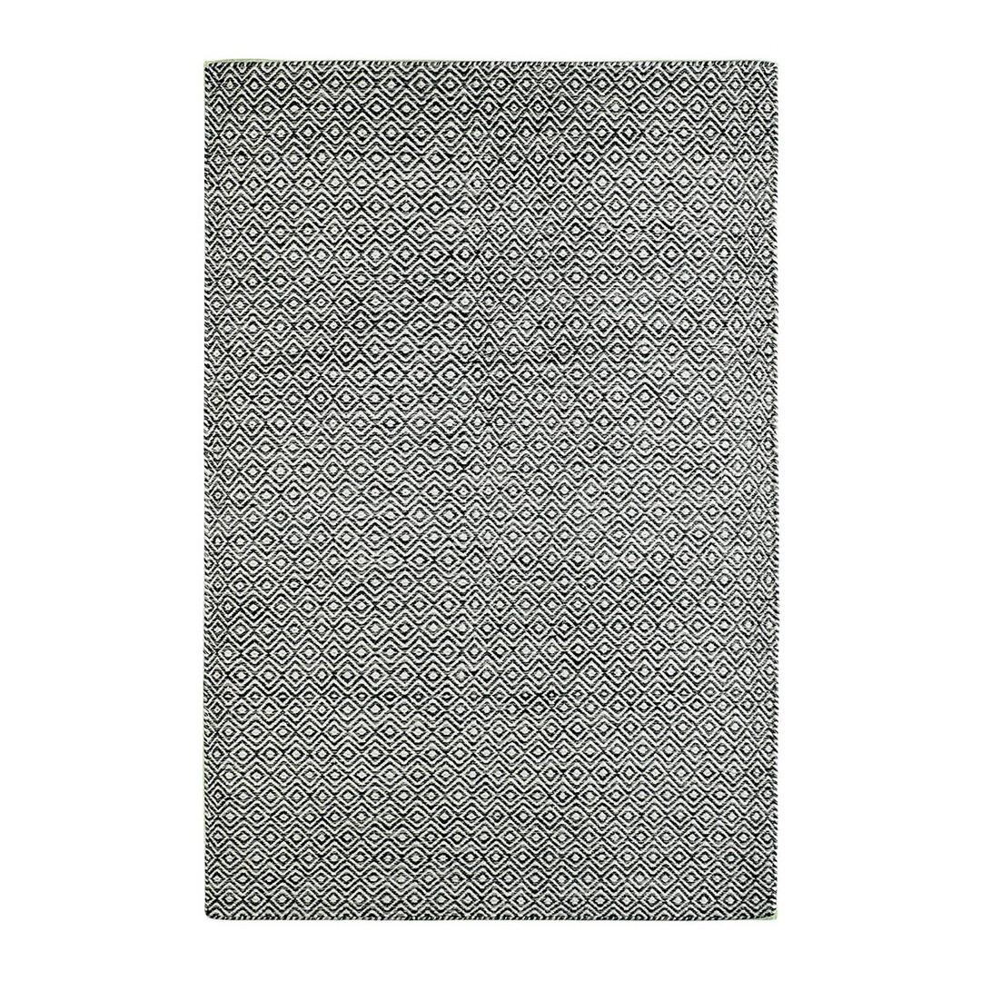Tapis géométrique scandinave en laine graphite 140x200 Tapis géométrique scandinave en laine graphite 140x200