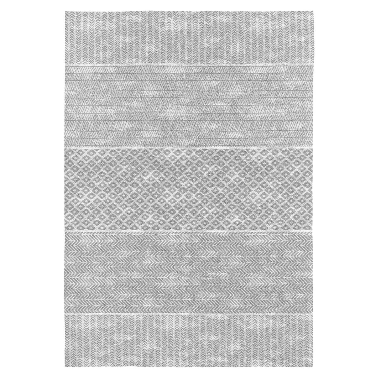 Tapis décoratif en coton en impression digital gris 120x170