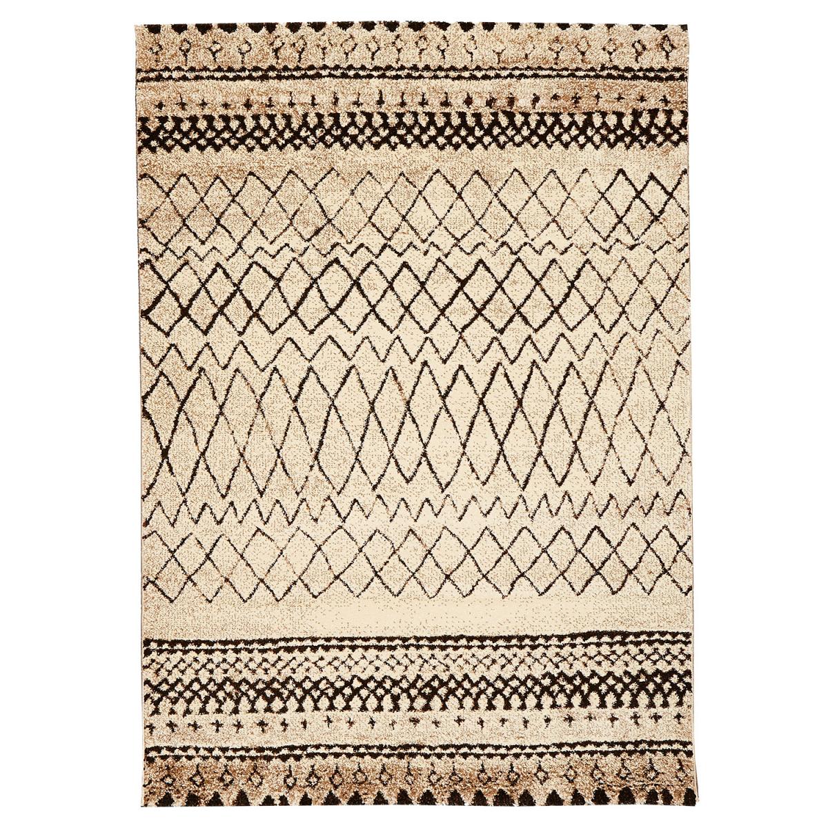 Tapis ethnique design en polypropylène crème 200x290 Tapis ethnique design en polypropylène crème 200x290