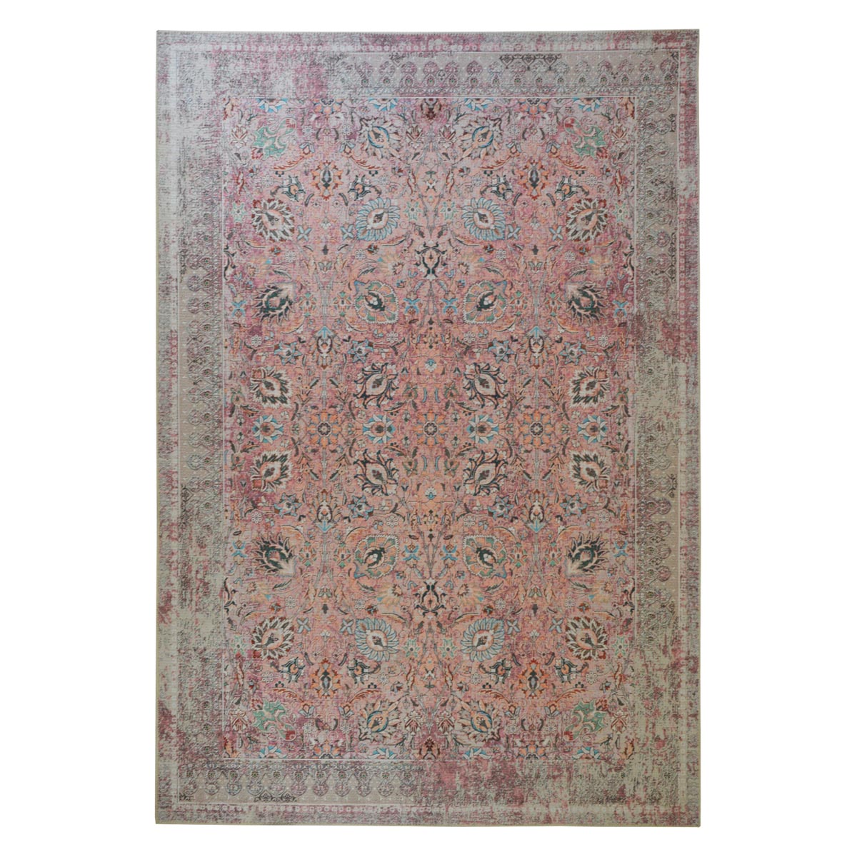 Tapis ethnique berbère en polyester rose 120x180