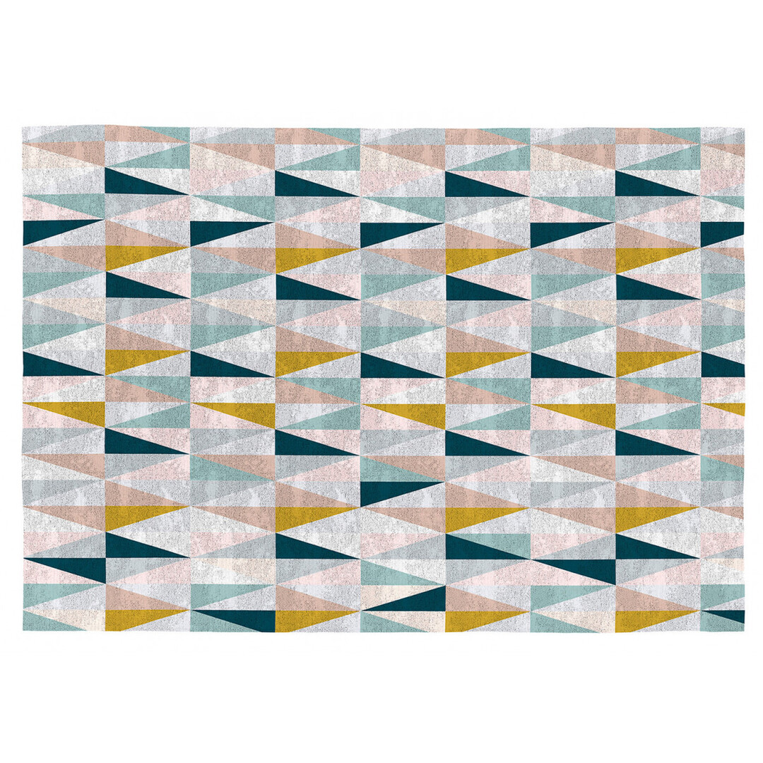Tapis géométrique scandinave en polyester multicolore 120x170
