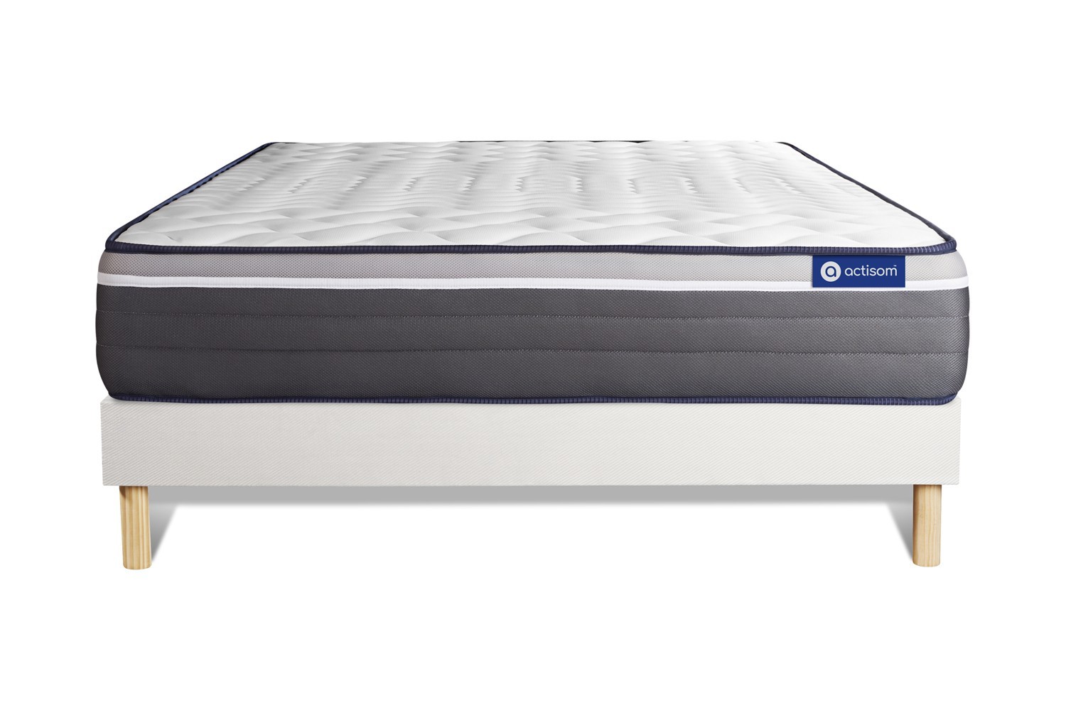 Ensemble ACTILATEX PLUS 140x200cm sommier kit blanc (photo) Ensemble ACTILATEX PLUS 140x200cm sommier kit blanc