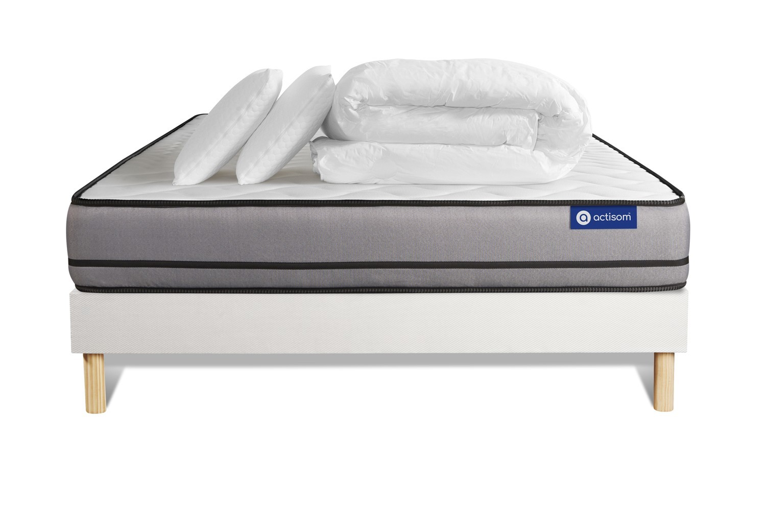 Pack prêt à dormir 140x200 cm sommier kit blanc Pack prêt à dormir 140x200 cm sommier kit blanc