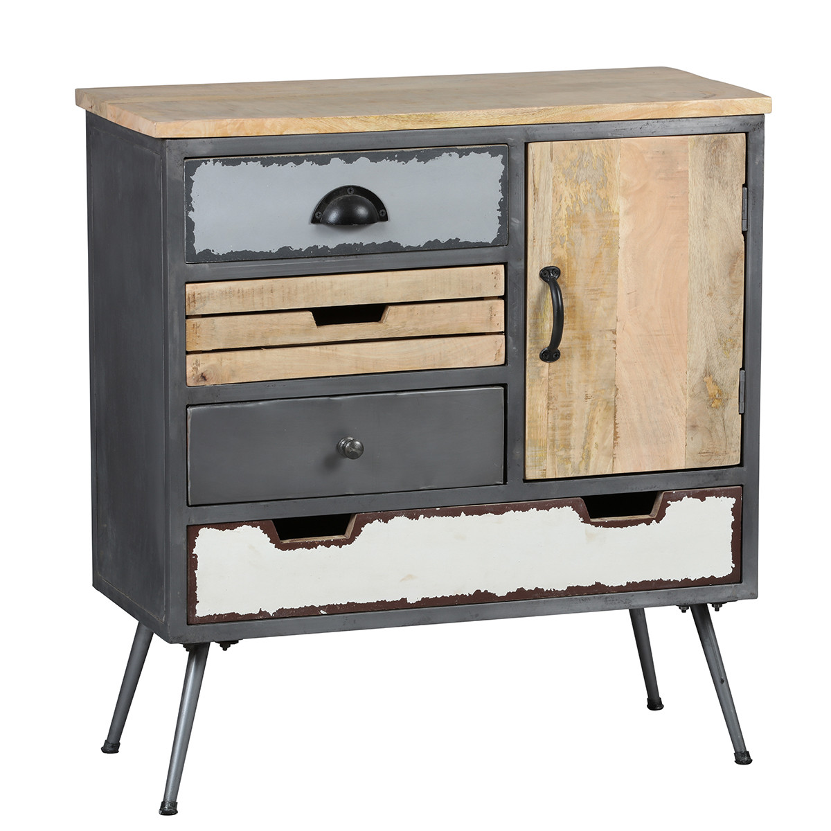 Meuble de Rangement 1 Porte 4 Tiroirs