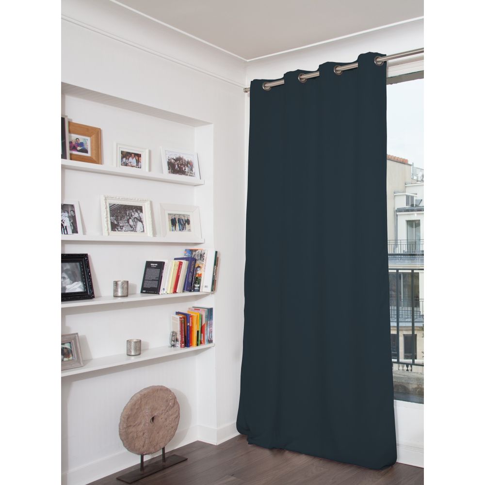 Rideau phonique thermique occultant bleu 140x260