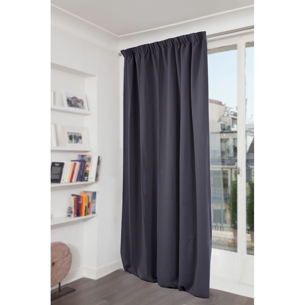 Rideau thermique occultant gris 140x300
