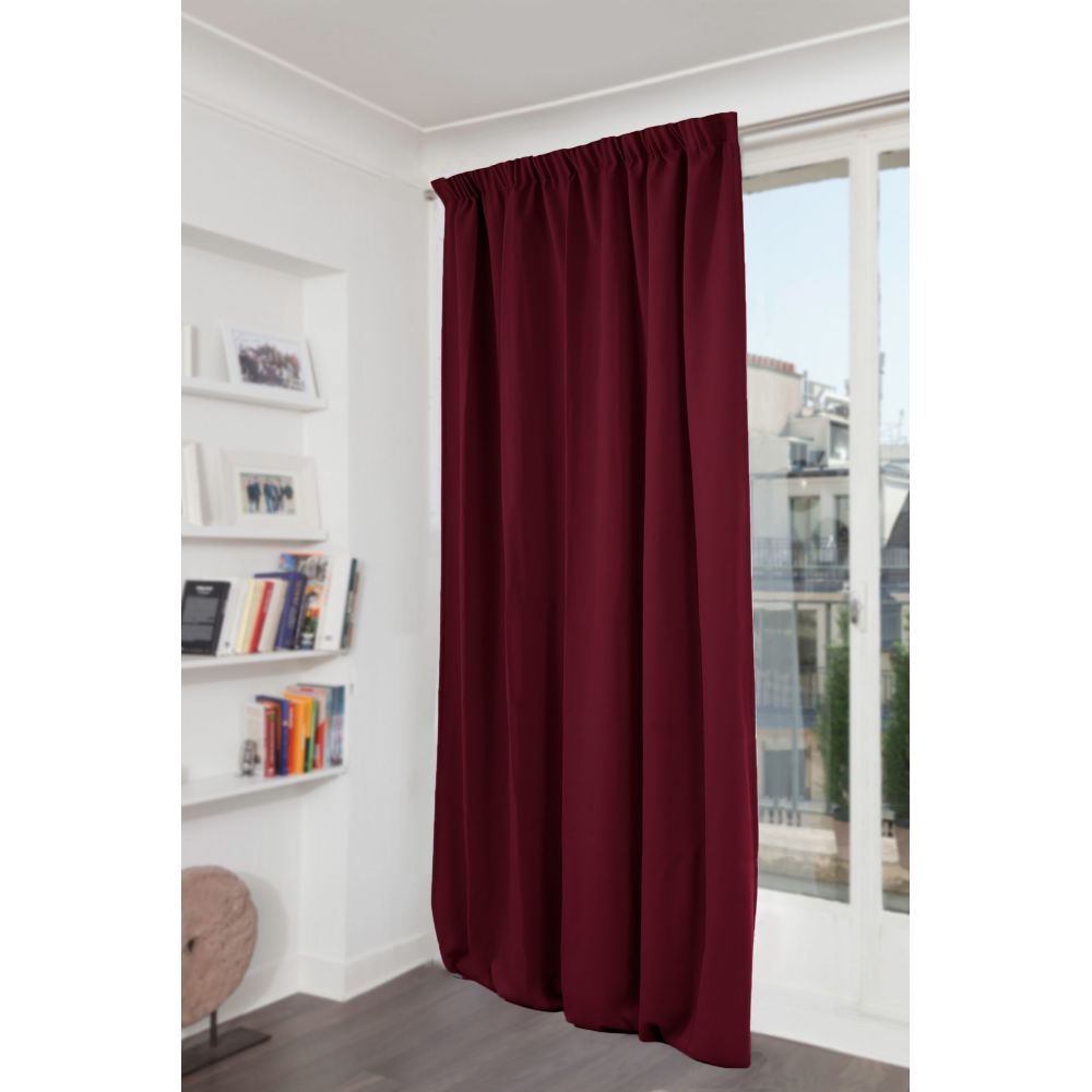Rideau thermique occultant rouge 140x300