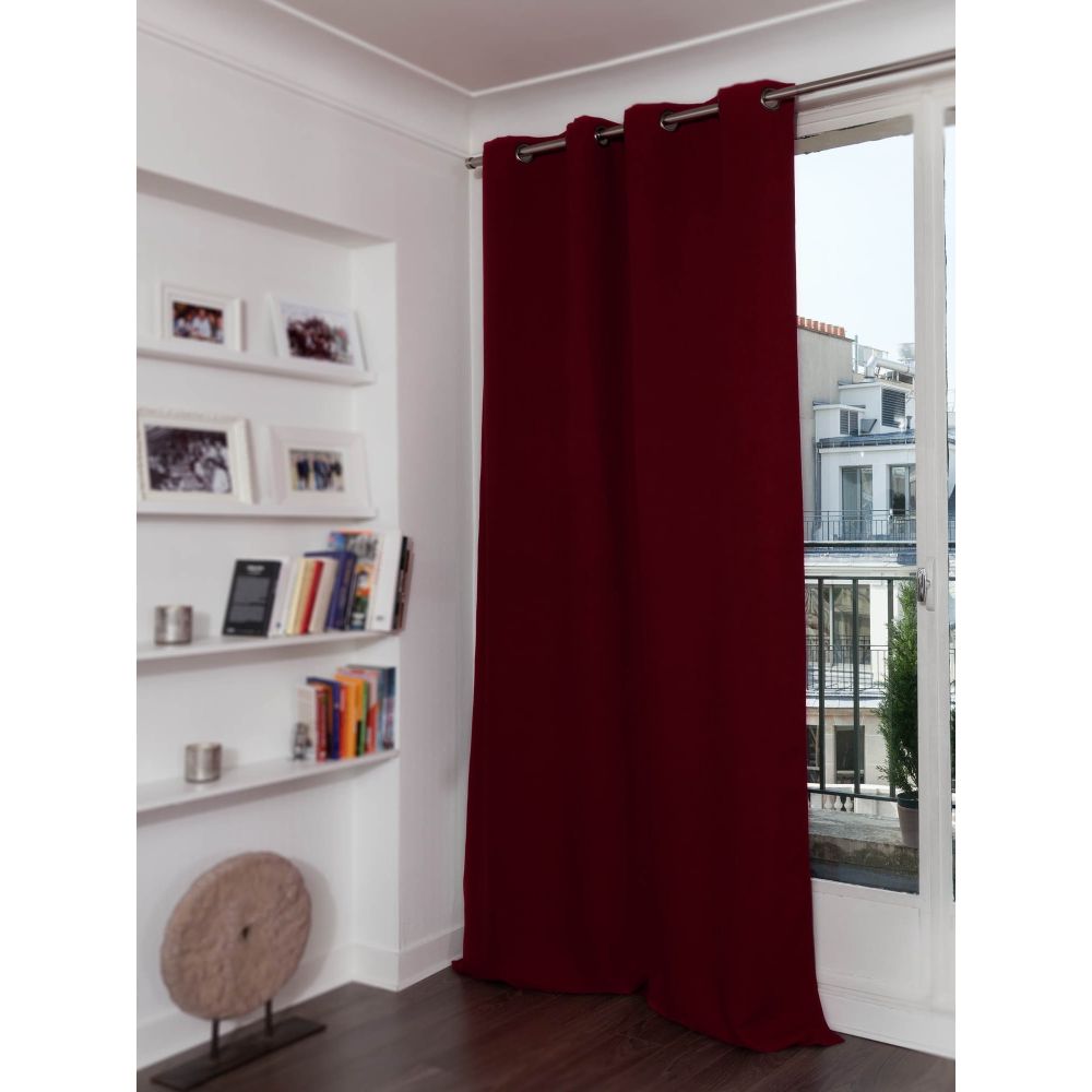 Rideau phonique thermique occultant rouge grenat 140x260 Rideau phonique thermique occultant rouge grenat 140x260