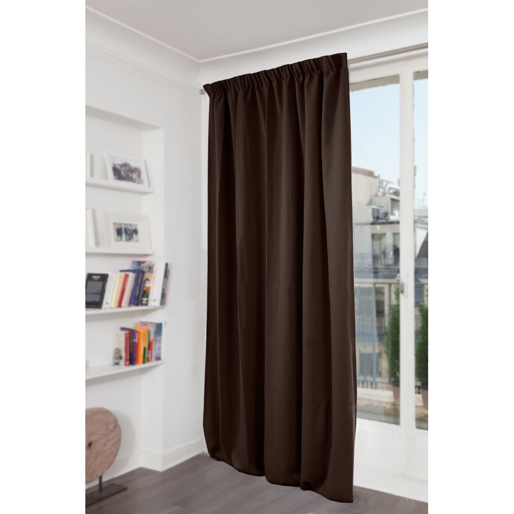 Rideau thermique occultant marron 140x260