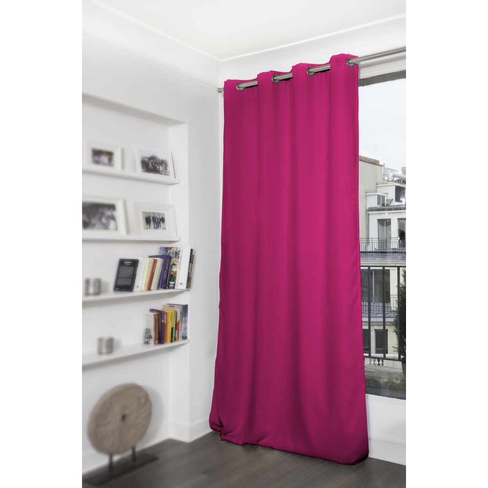 Rideau thermique occultant rose 140x260