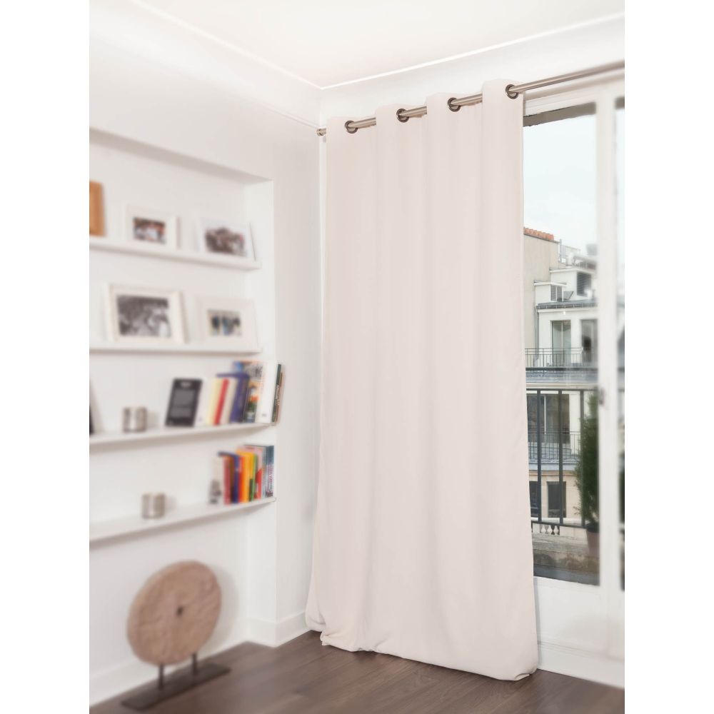 Rideau phonique thermique occultant beige 140x350