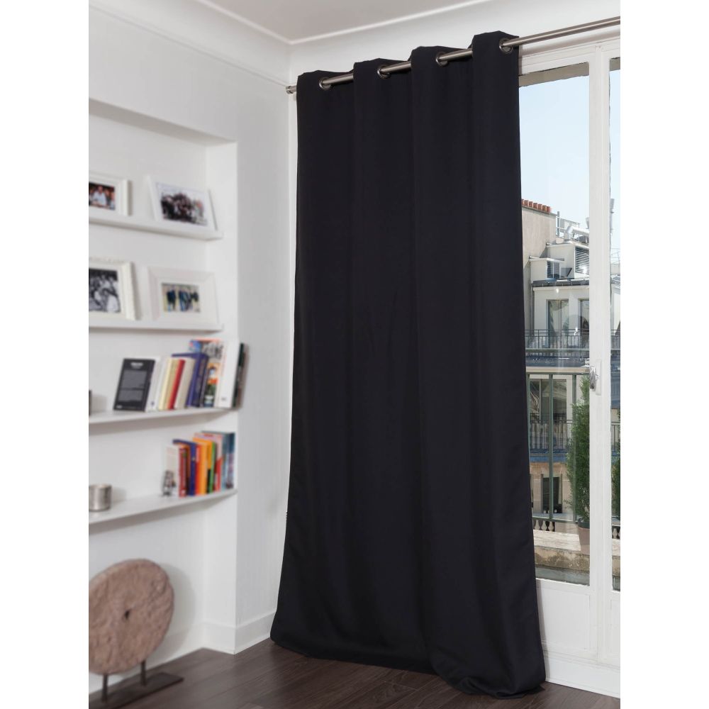 Rideau phonique thermique occultant noir 140x260 Rideau phonique thermique occultant noir 140x260