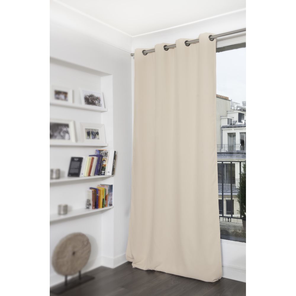 Rideau thermique occultant beige 140x300
