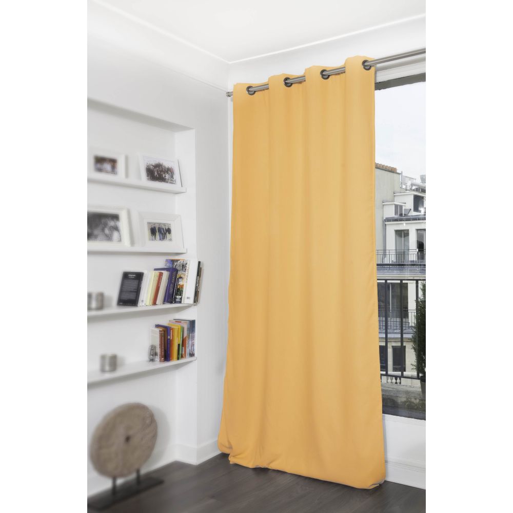 Rideau thermique occultant jaune 140x260
