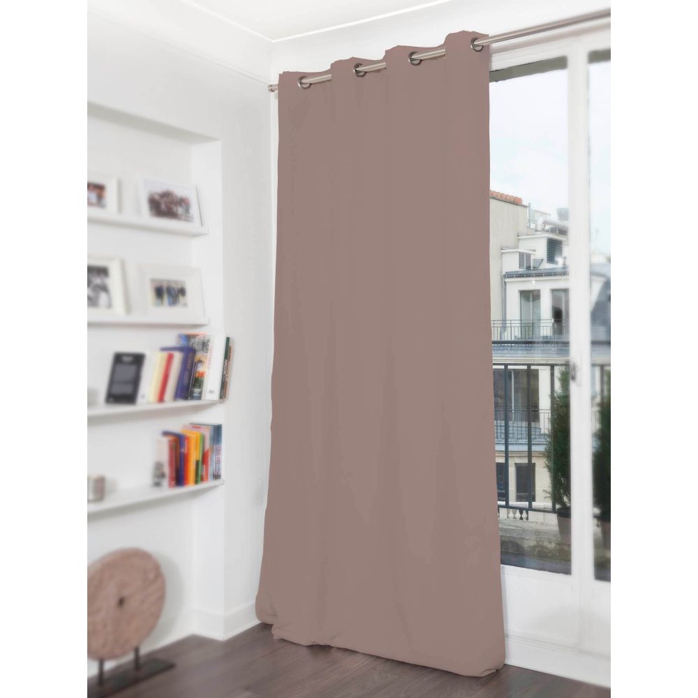 Rideau phonique thermique occultant beige 140x260