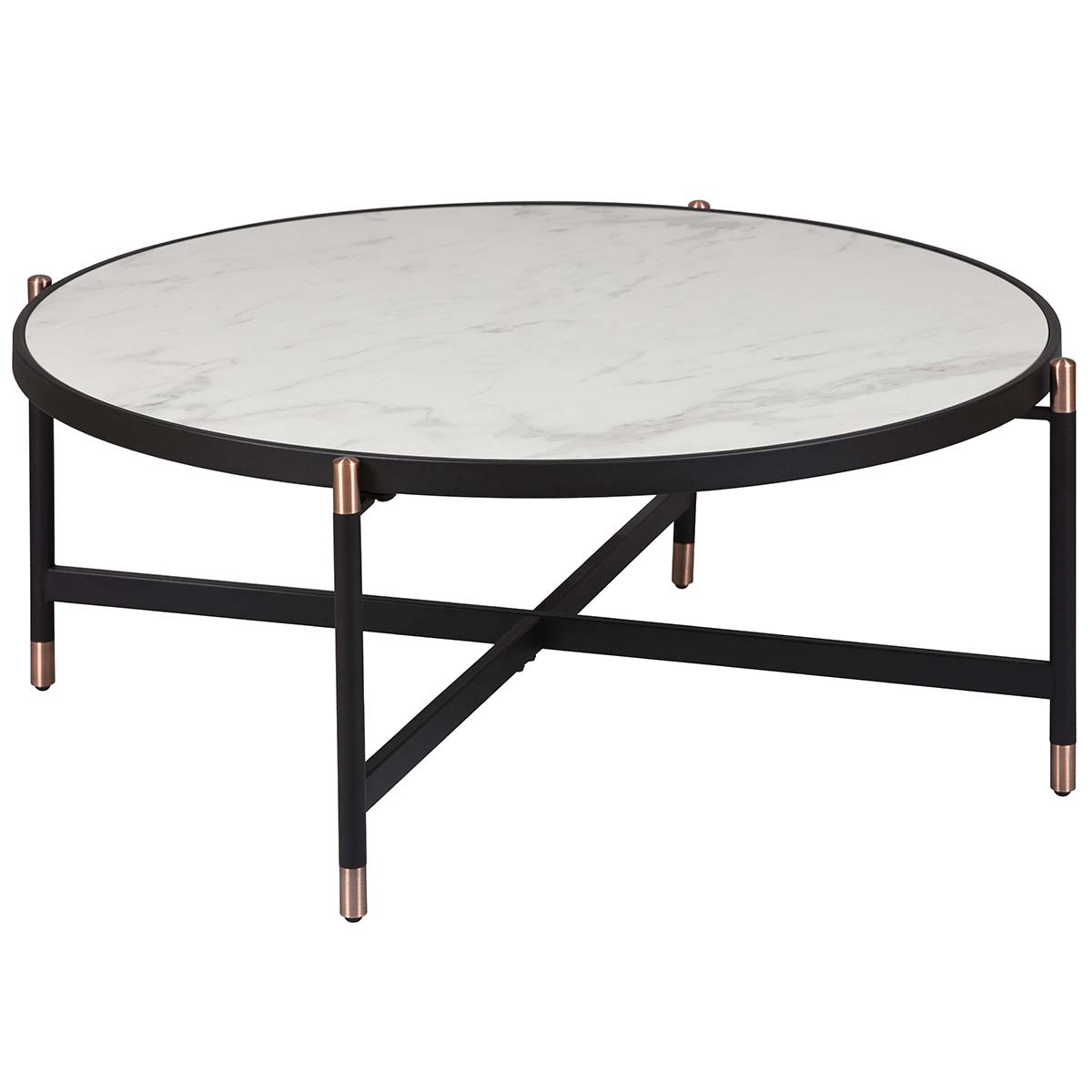 Table Basse Ronde MÃ©tal & CÃ©ramique