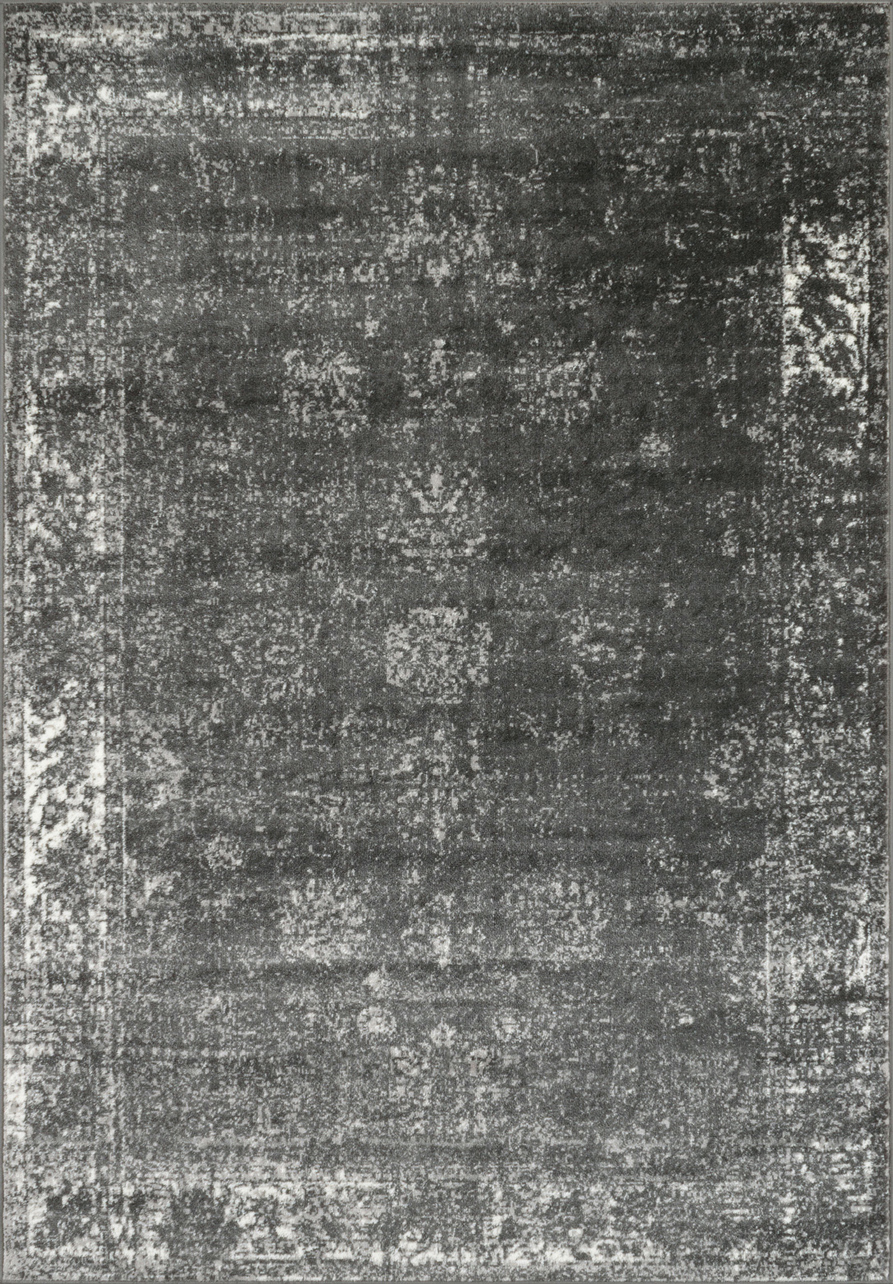 Tapis Vintage motif arabesque Gris Anthracite Blanc - 200x280 Tapis Vintage motif arabesque Gris Anthracite Blanc - 200x280