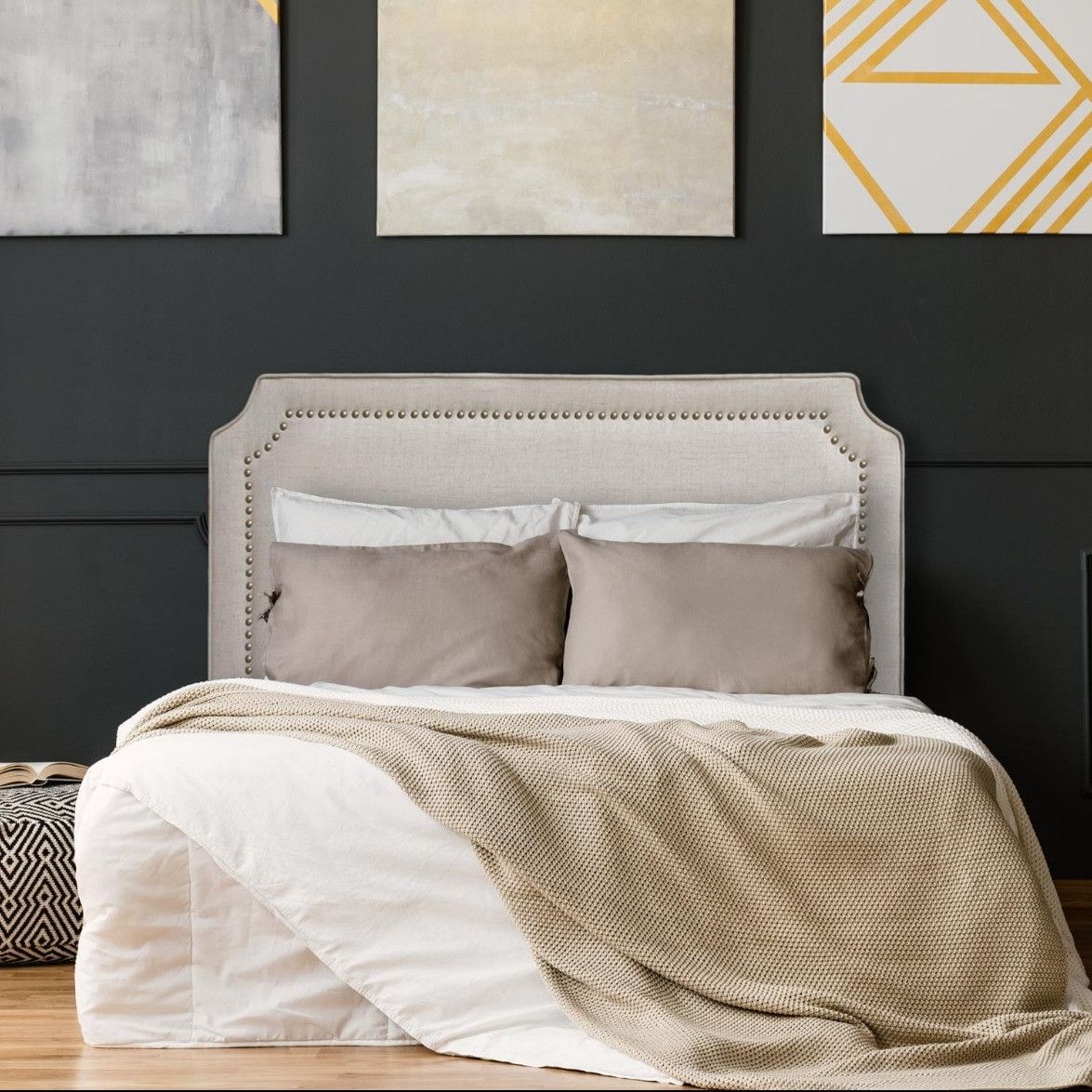 TÃªte de lit  160cm tissu beige