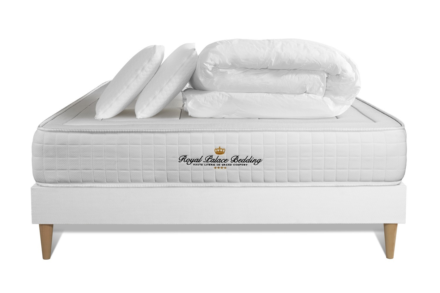 Pack matelas sommier kit 140x190 oreiller couette Pack matelas sommier kit 140x190 oreiller couette