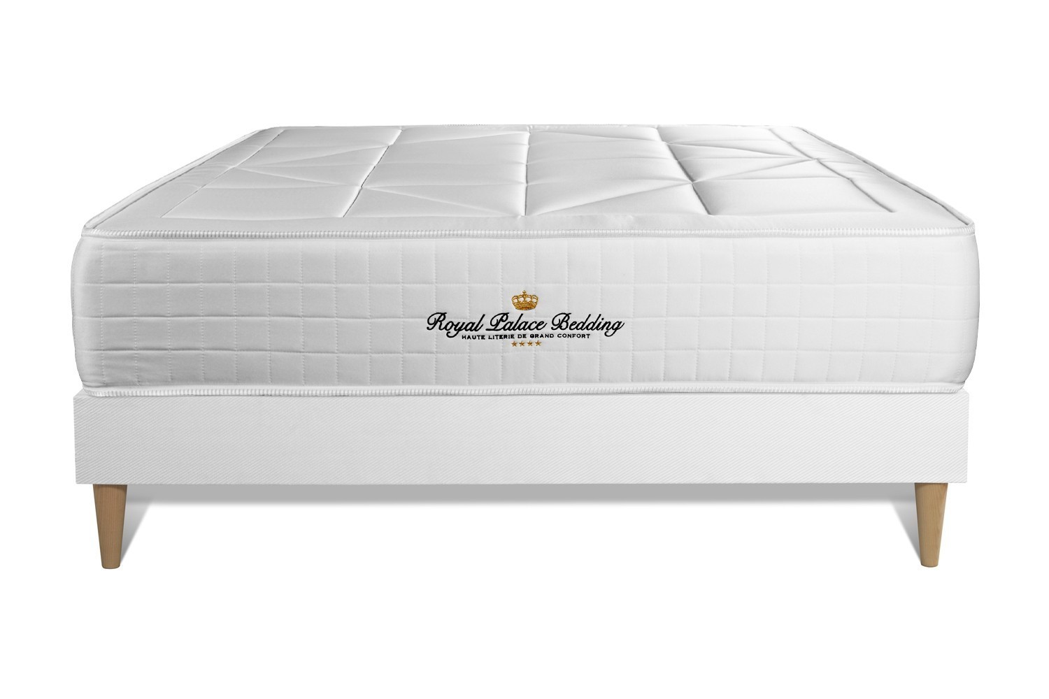 Ensemble 180 x 200 cm sommier blanc (photo) Ensemble 180 x 200 cm sommier blanc