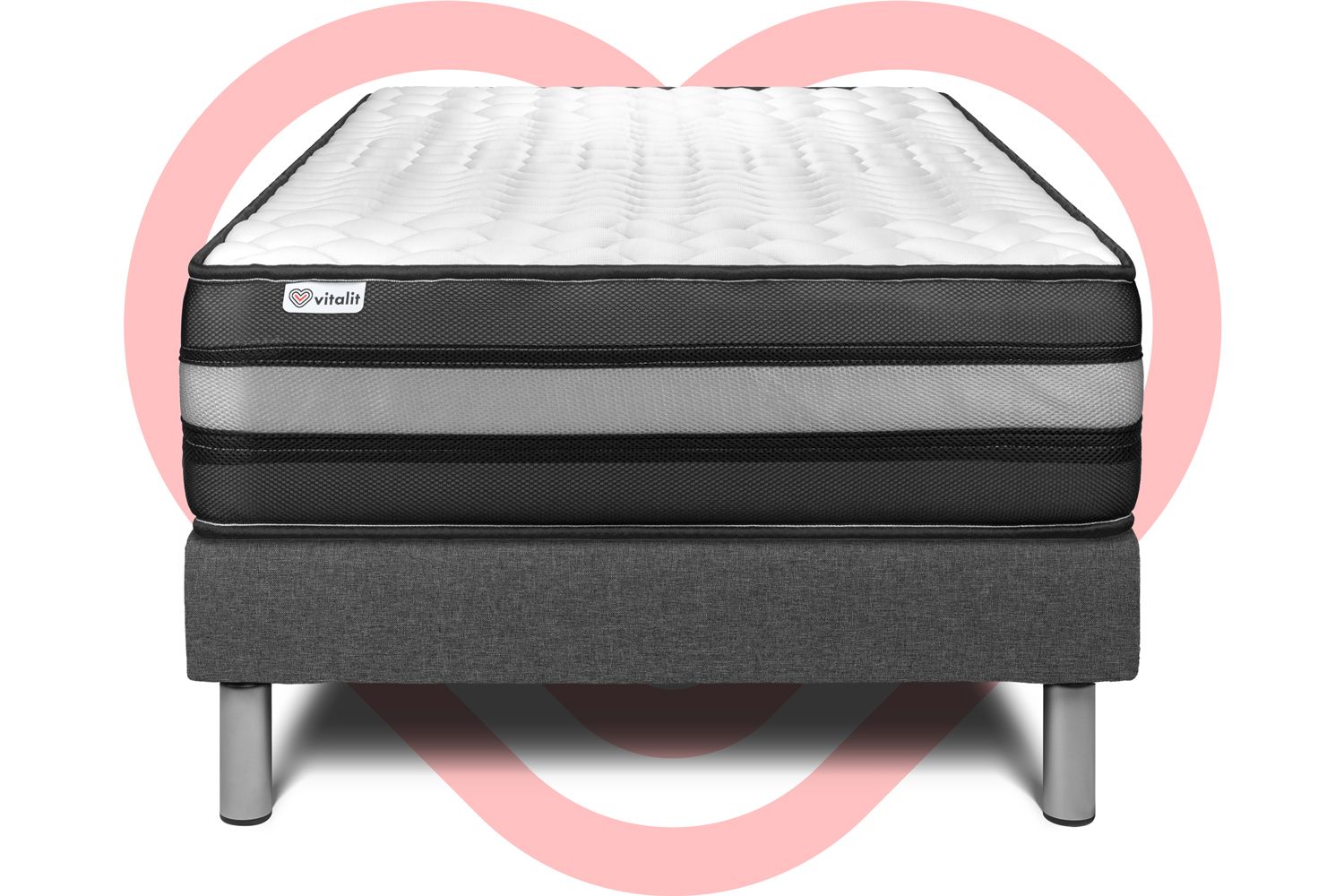 Ensemble matelas 90 x 200 cm Mémoire de forme ProfiZone sommier Gris Ensemble matelas 90 x 200 cm Mémoire de forme ProfiZone sommier Gris