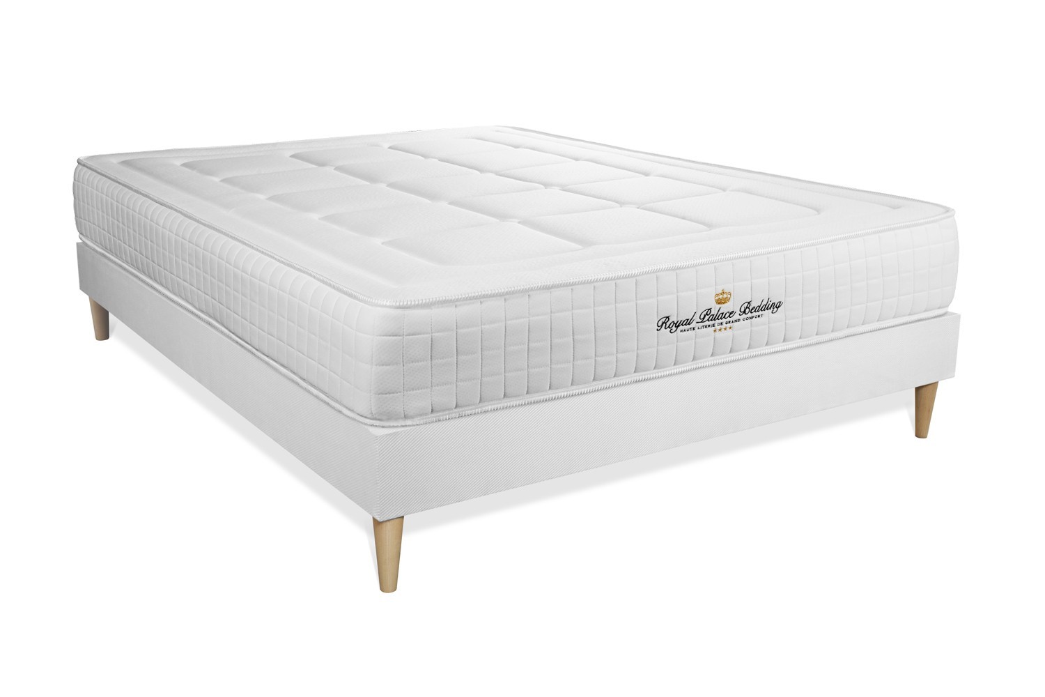 Ensemble 140 x 200 cm sommier blanc (photo) Ensemble 140 x 200 cm sommier blanc