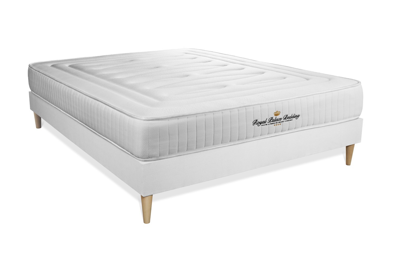Ensemble 180 x 200 cm sommier blanc (photo) Ensemble 180 x 200 cm sommier blanc