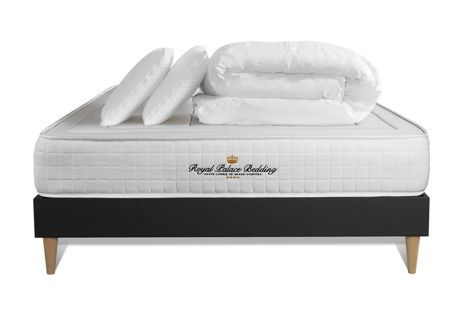 Pack matelas sommier kit 160x200 oreiller couette Pack matelas sommier kit 160x200 oreiller couette