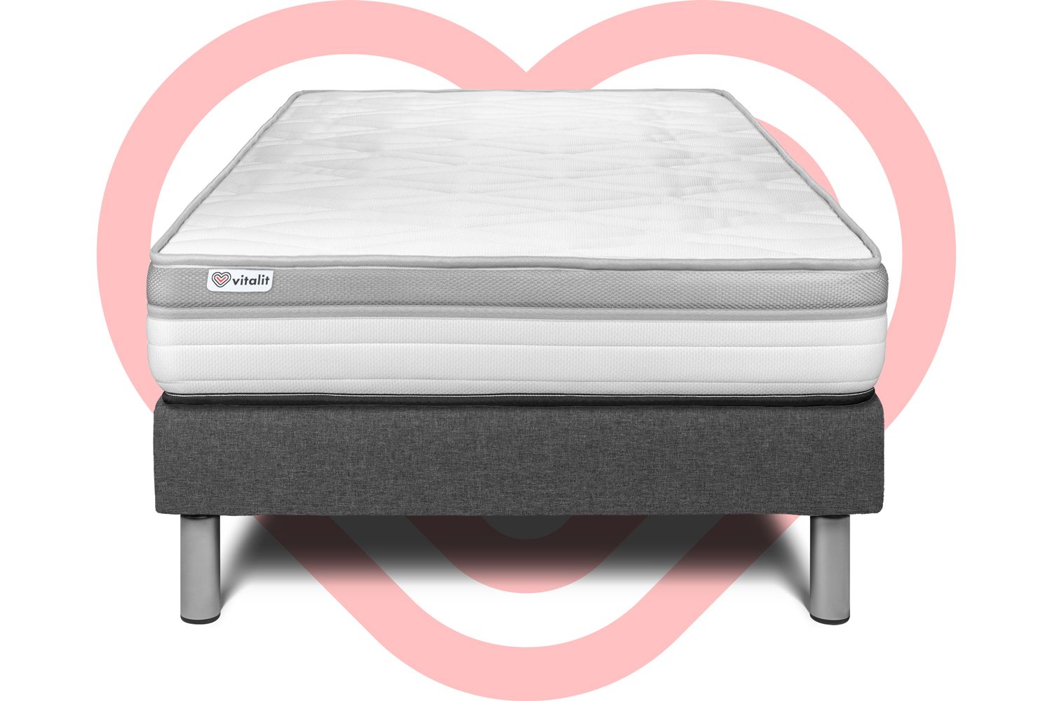 Ensemble matelas 90 x 200 cm Mousse sommier Gris Ensemble matelas 90 x 200 cm Mousse sommier Gris