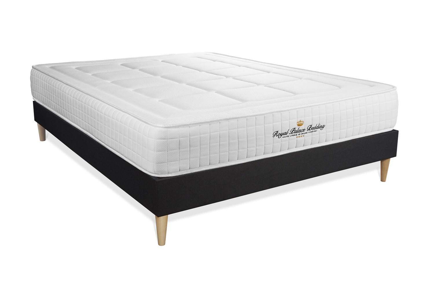 Ensemble 140 x 190 cm sommier noir (photo) Ensemble 140 x 190 cm sommier noir
