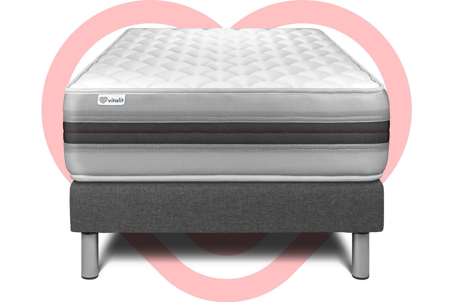 Ensemble matelas 90 x 200 cm Mémoire de forme sommier Gris Ensemble matelas 90 x 200 cm Mémoire de forme sommier Gris