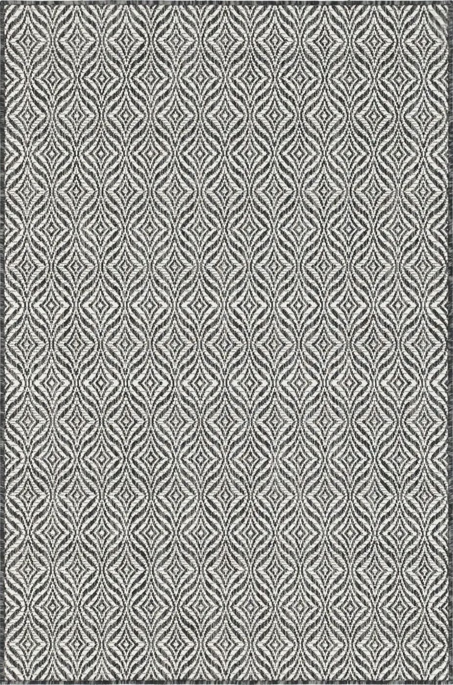 Tapis d'extérieur noir à motif blanc - 160x230 Tapis d'extérieur noir à motif blanc - 160x230