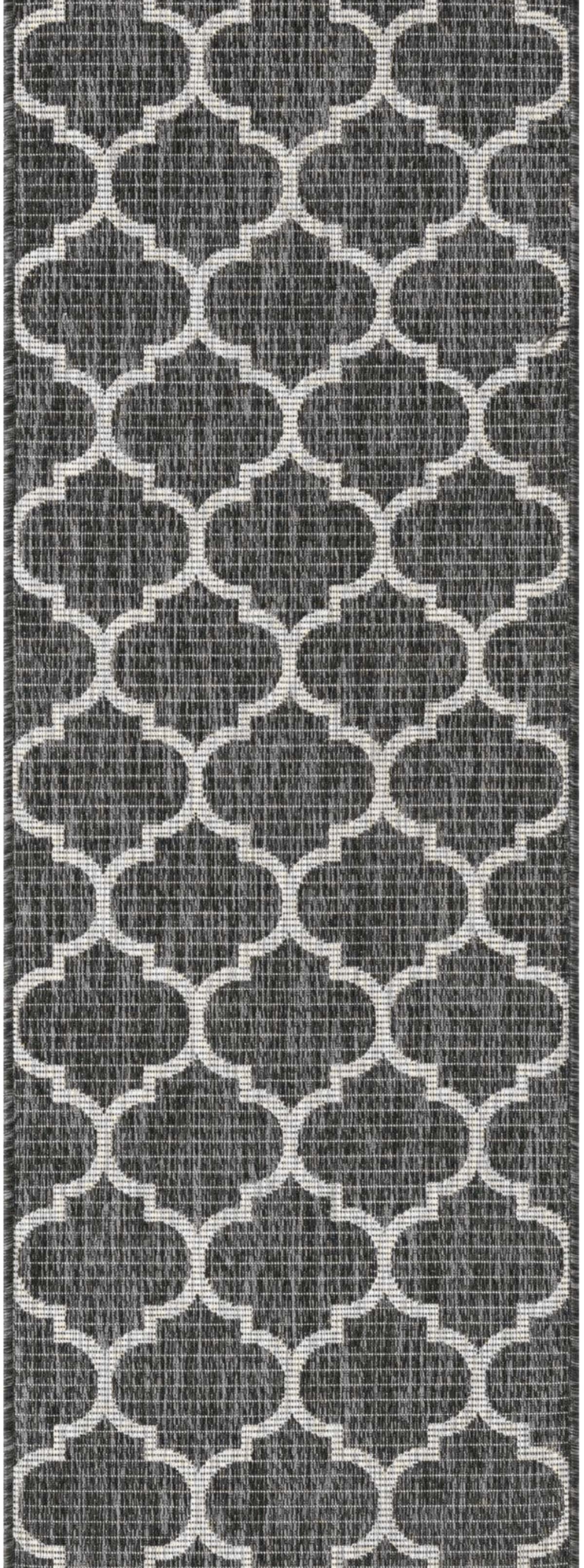 Tapis intérieur extérieur anthracite au motif treillis 70x140 Tapis intérieur extérieur anthracite au motif treillis 70x140