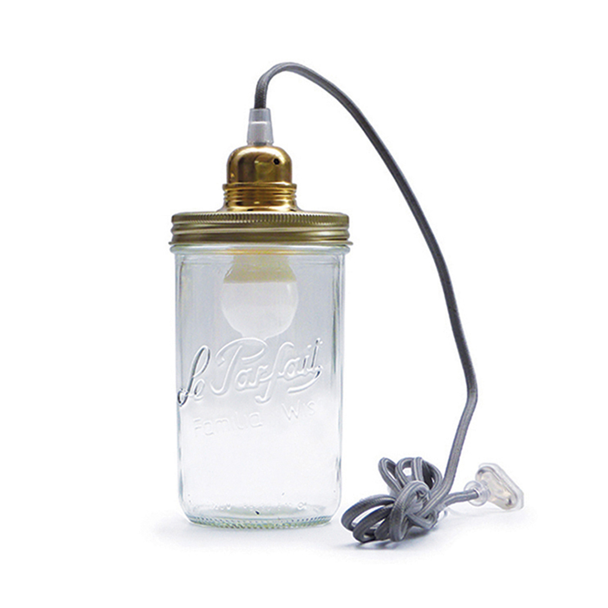 Lampe bocal à poser fil gris (photo) Lampe bocal à poser fil gris
