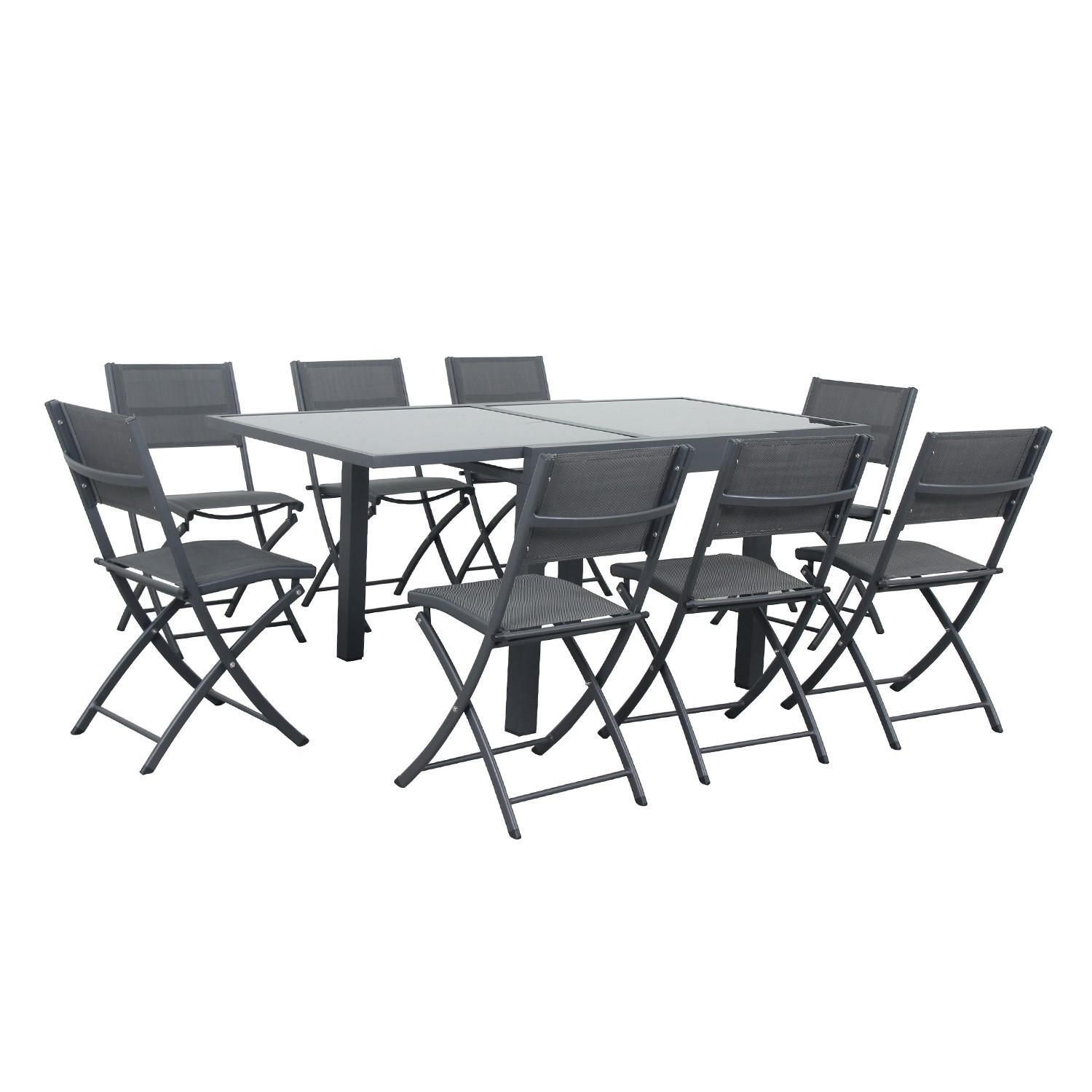 Table de jardin 8 places en aluminium anthracite Table de jardin 8 places en aluminium anthracite