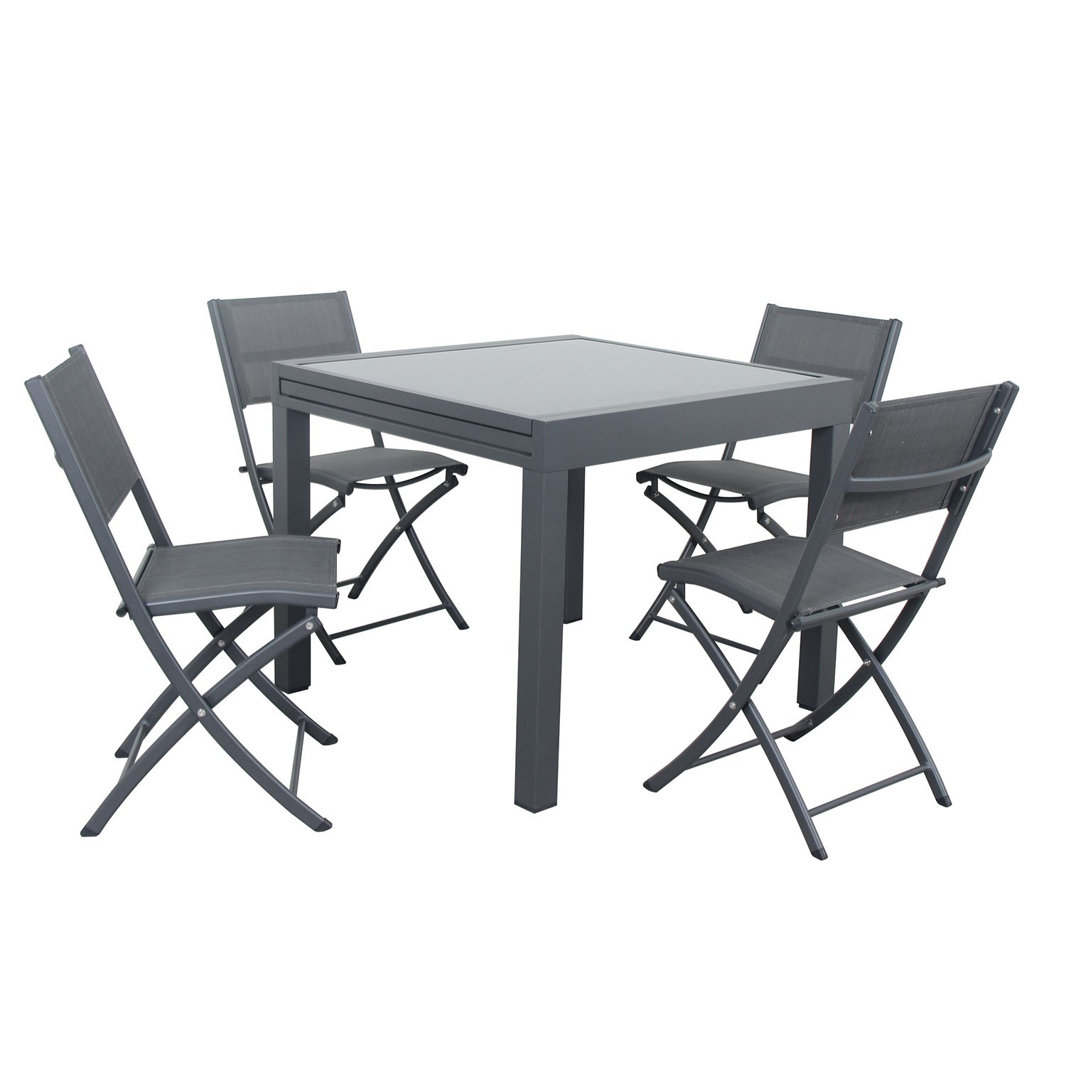 Table de jardin 4 places en aluminium anthracite Table de jardin 4 places en aluminium anthracite