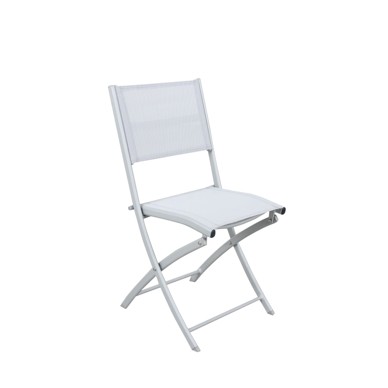Lot de 4 chaises pliables en aluminium argent Lot de 4 chaises pliables en aluminium argent