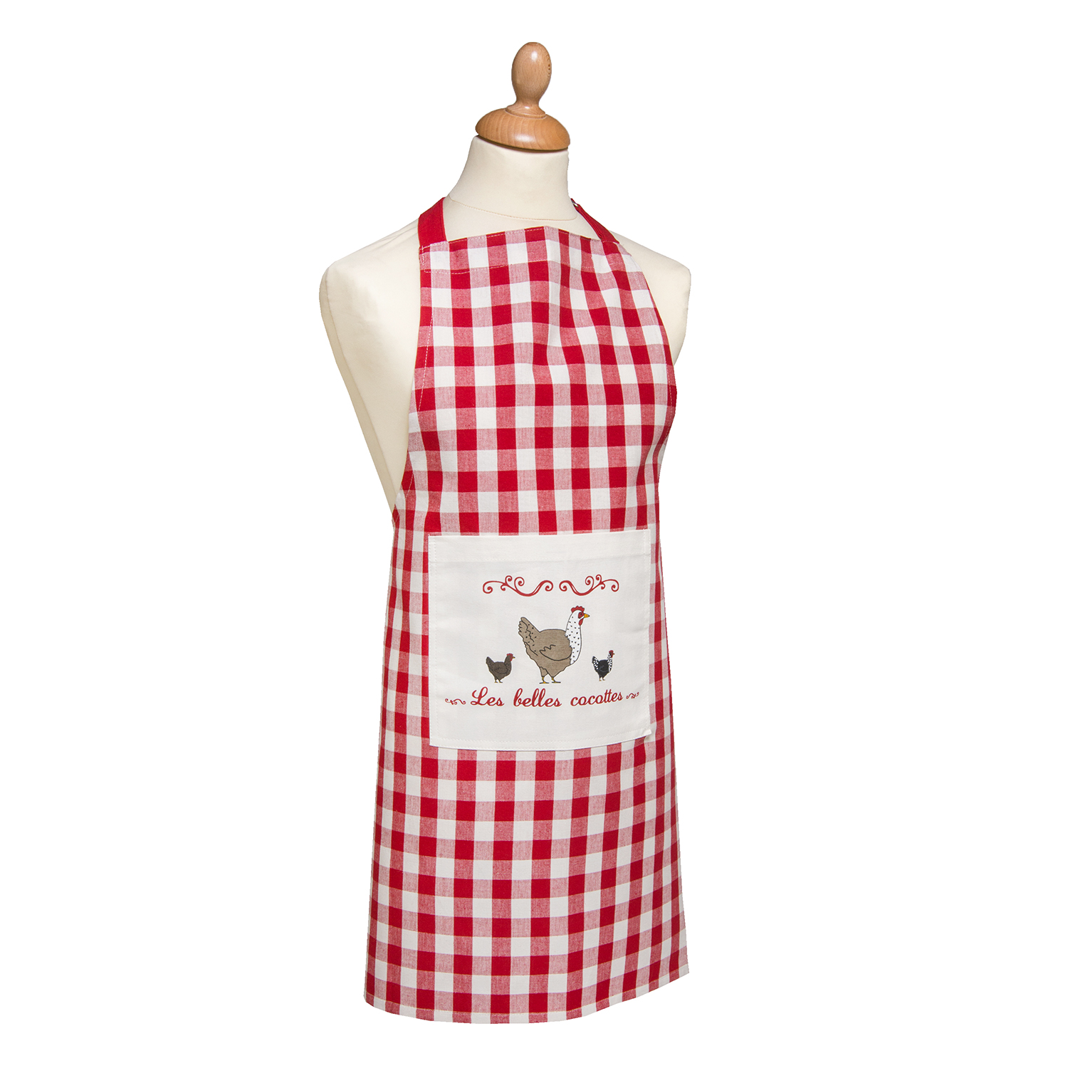 Tablier les belles cocottes en coton rouge/ecru 80 x 85 Tablier les belles cocottes en coton rouge/ecru 80 x 85