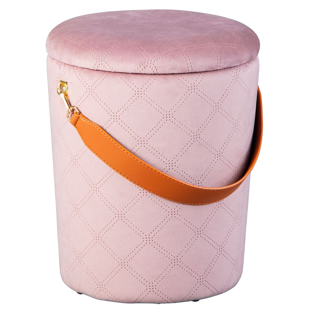 Pouf avec Coffre et Lanière Rose Pâle Pouf avec Coffre et Lanière Rose Pâle