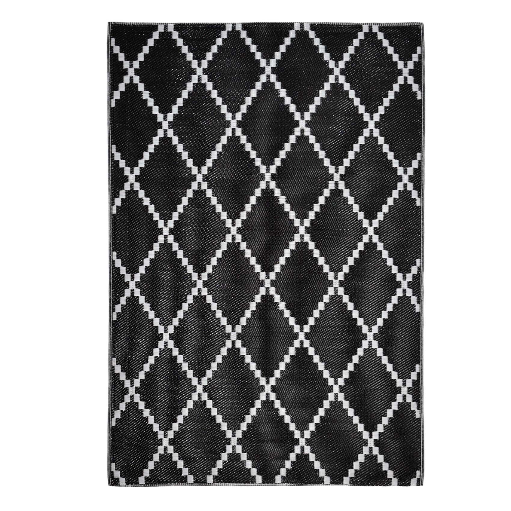 Tapis outdoor tressé recto/verso polypropylène noir 120 x 160 cm Tapis outdoor tressé recto/verso polypropylène noir 120 x 160 cm