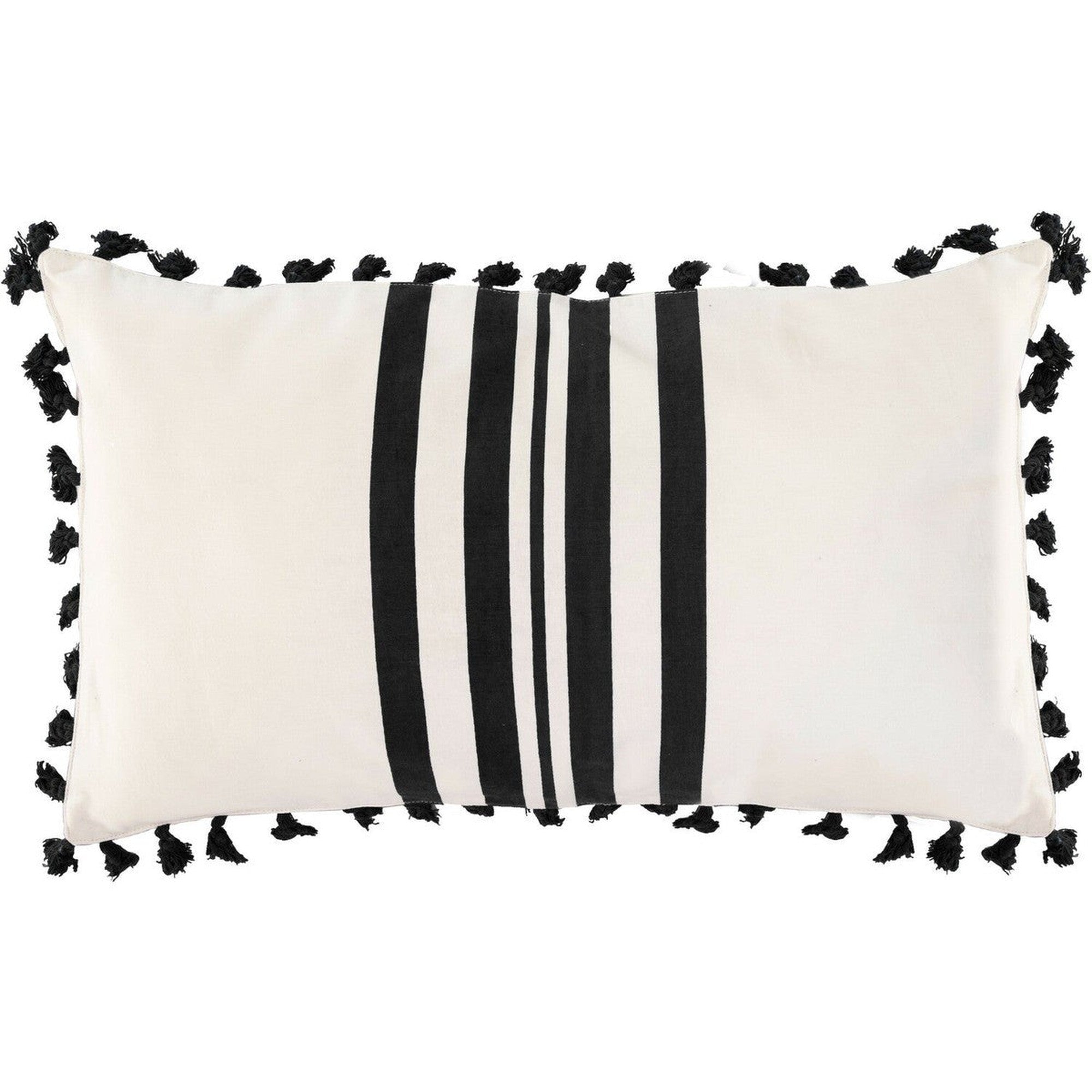 Housse de coussin en coton 50x30 Noir Housse de coussin en coton 50x30 Noir