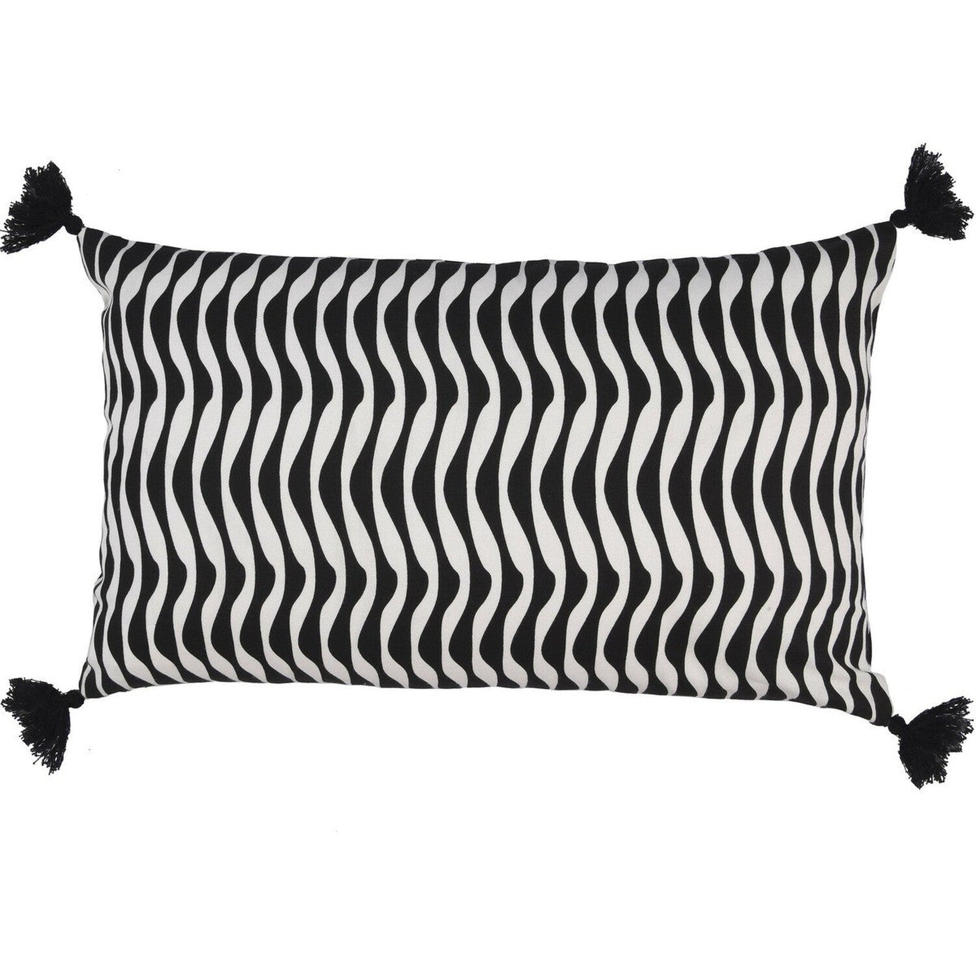 Housse de coussin en coton 50x30 Noir et Naturel Housse de coussin en coton 50x30 Noir et Naturel