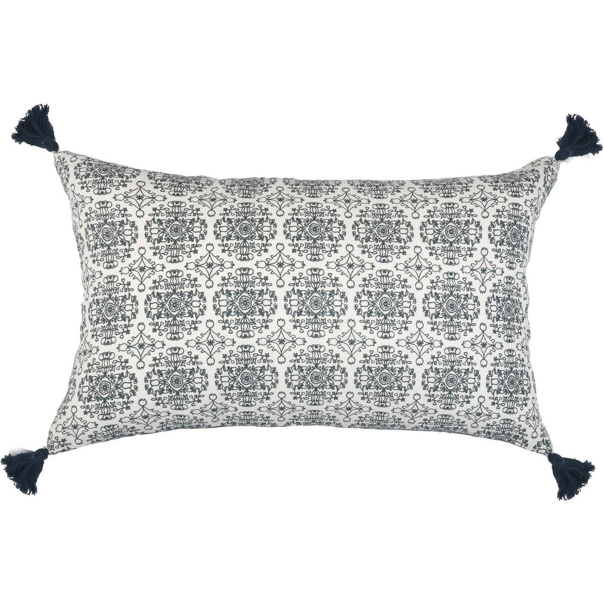 Housse de coussin en coton 50x30 Bleu pétrole