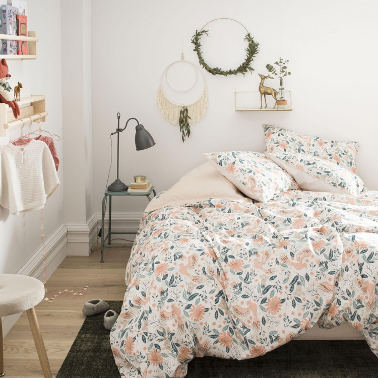 Housse de couette en coton rose 240x220 Housse de couette en coton rose 240x220