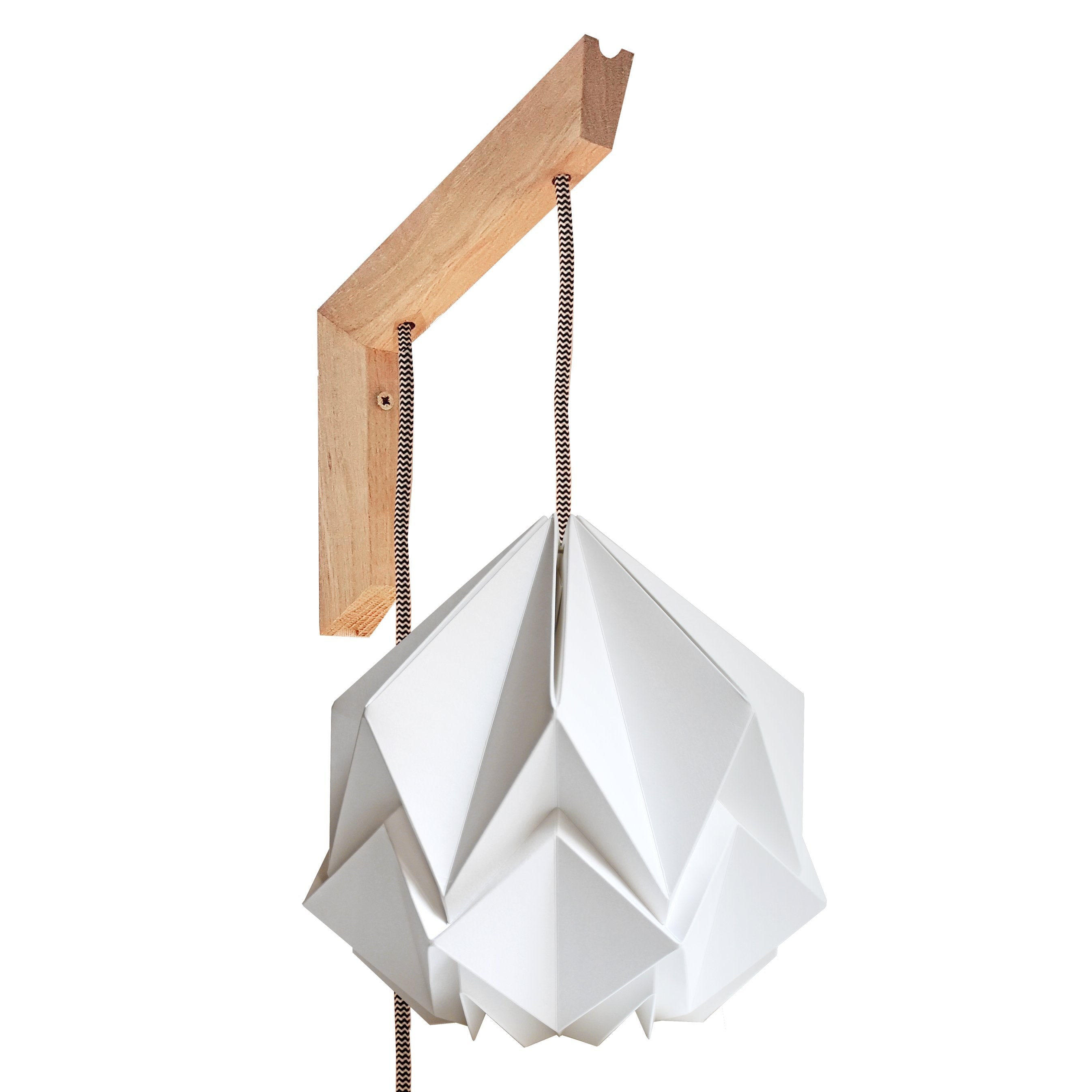 Applique murale bois et suspension origami design en papier Applique murale bois et suspension origami design en papier