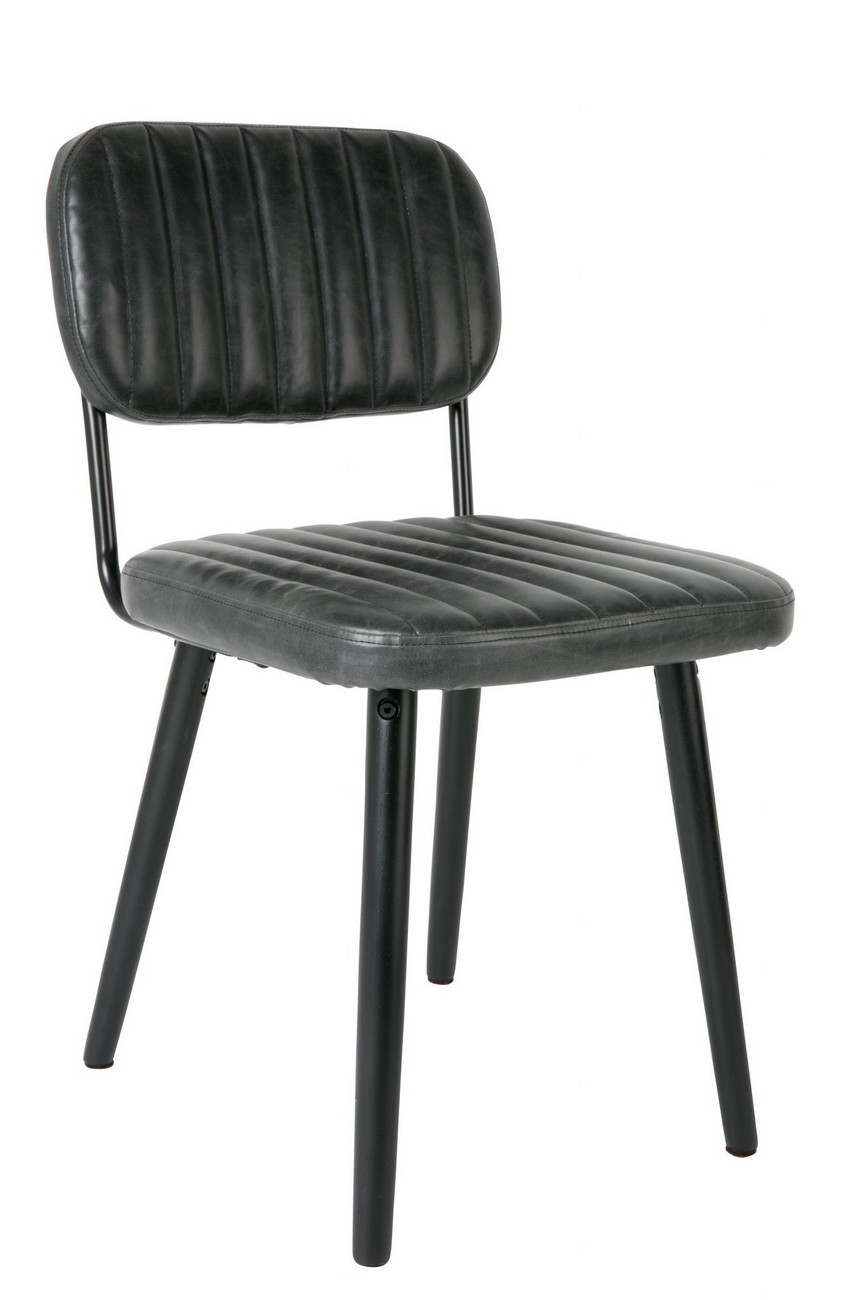 Chaise aspect cuir noir