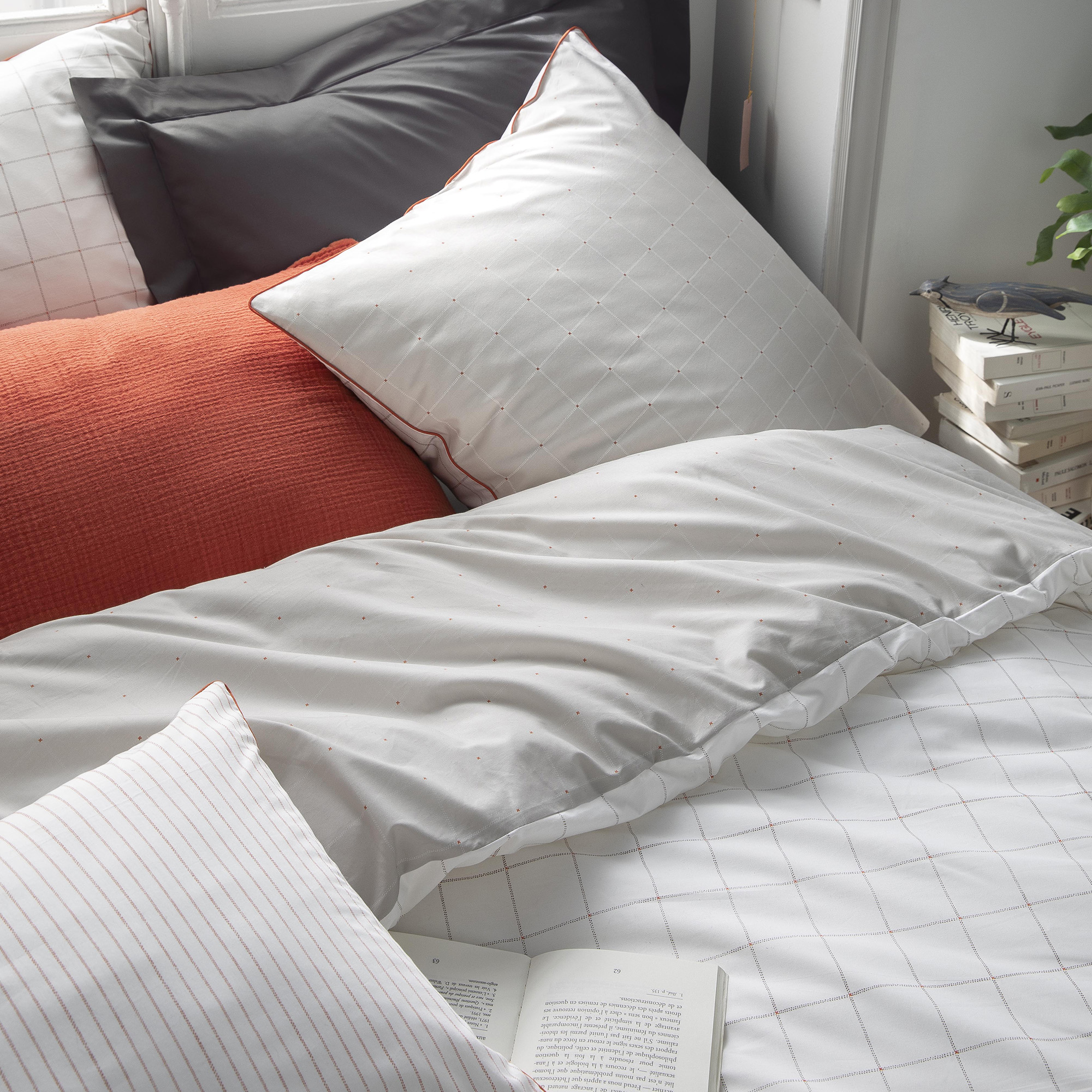 Housse de couette en coton greige 140x200 (photo) Housse de couette en coton greige 140x200